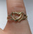 Double Intertwined Heart Rope Twist Split Shank Ring 9ct 9k Yellow Gold - Size H