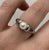 Chunky Shoulder Pearl Ring White Gold 9ct 9k - Size M