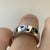 Square Cut Sapphire & Diamond Band Ring 9ct 9K White Gold - Size N