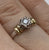 Diamond Solitaire Ring With Gold Accents 9ct 9k White Gold  - Size K