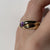 Amethyst Solitaire Flush Crossover Twist Ring 9ct 9k Yellow Gold - Size L 1/2