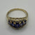 Iolite & Diamond Baguette Cluster Ring 9ct 9k Yellow Gold - Size P