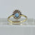 Blue Topaz & Diamond Halo Cluster Ring 9ct 9k Yellow Gold  - Size P 1/2