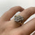 Diamond .25ct Cluster Croissant Shoulders Ring 9k 9ct Yellow Gold - Size L 1/2