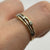 Diamond Trilogy Split Shank Two Tone Band Ring 9ct 9k Yellow Gold - Size O