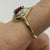 Ruby & Diamond Pear Tiered Halo Cluster Ring 9ct 9k Yellow Gold - Size P 1/2