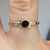 Solitaire Round Cut Garnet Crafted Shoulders Ring 9ct 9k Yellow Gold - Size M