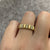 Diamond Two Tone Ribbed Band Ring 18ct 18k Yellow Gold - Size M