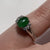 Jadeite & Diamond Ornate Ring Platinum 900 - Size G US 3 3/8