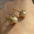 Diamond & Pearl Ornate Stud Earrings 9ct 9k Yellow Gold