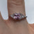 Pink & White CZ Square Triangle Trilogy Ring 9ct 9k White Gold  - Size N 1/2