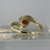 Garnet & Diamond Bypass Twist Ring 9ct 9k Yellow Gold - Size V 1/2