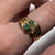 Emerald & Diamond Wave Accent Ring 18ct 18k Yellow Gold  - Size P