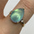 Moonstone Pear Cut Teardrop Diamond Accent Ring 9ct 9k Yellow Gold - Size N