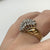 Diamond .25ct Cluster Croissant Shoulders Ring 9k 9ct Yellow Gold - Size L 1/2