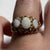 Opal Cabochon Trilogy Textured Finish Ring 9k 9ct Yellow Gold - Size J