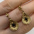 Onyx & Diamond Pear Drop Stud Earrings 9ct 9k Yellow Gold