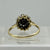 Sapphire & Diamond Tiered Daisy Flower Cluster Ring 9ct 9k Yellow Gold - Size O