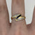 Sapphire & Diamond Channel Set Zig Zag Ring 9ct 9K Yellow Gold - Size L