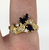 Unique Diamond & Sapphire Marquise-Cut Ornate Ring 18ct 18k Yellow Gold - Size O