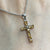 Citrine & Diamond Cross Crucifix Pendant 10ct 10k White Gold