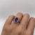 Pear Cut Amethyst & Diamond .35ct Halo & Peekaboo Ring Platinum 950 - Size J