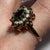 Garnet & Opal Ornate Cluster Ring 9ct 9k Yellow Gold  - Size S