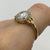 Rose Cut White Topaz Halo Ring 9ct 9k Yellow Gold - Size N 1/2