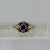 Sapphire & Diamond Daisy Flower Open Shoulders Ring 9ct 9K Yellow Gold - Size L