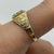 Diamond Illusion Set Square Textured Signet Ring 9ct 9k Yellow Gold - Size R 1/2