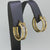 Luxury Italian Hoop Earrings Greek Key Two Tone Design 18ct 18kt Yellow Gold