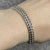 Double Curb Chain Bracelet 9ct 9k White Gold - 7" Inches