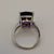 Purple Pink Synthetic Sapphire & Diamond Ornate Ring 9ct 9k White Gold - Size M