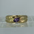 Amethyst Solitaire Flush Set Twist Band Ring 9ct 9k Yellow Gold - Size L 1/2