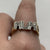 MUM Cubic Zirconia Curb Link Shoulder Ring 9ct 9k Yellow Gold - Size U