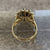 Sapphire & Diamond Daisy Flower Cluster Ring 9ct 9k Yellow Gold - Size L