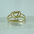 Double Intertwined Heart Rope Twist Split Shank Ring 9ct 9k Yellow Gold - Size H