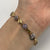 Iolite Daisy Flower Fancy Bracelet 9ct 9k Yellow Gold 7.5” Inches