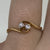 Two Stone Diamond Twist Bypass Ring 18ct 18k Yellow Gold - Size K 1/2