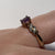 Amethyst Solitaire Diamond Shoulder Accents Ring 9ct 9k Yellow Gold - Size L