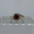 Ruby Heart Cut Twist Ring Diamond Accents 10ct 10k Yellow Gold - Size O 1/2