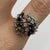 Diamond & Sapphire Ornate Cluster Ring 18ct 18k White Gold - Size P