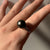 Tahitian Aubergine Pearl & Baguette Diamond Ring 10ct Yellow Gold - Size N 1/2