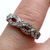 Diamond .10ct Knot Style Ring 9ct 9k White Gold  - Size J