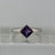 Amethyst Bezel Set Square Ring 9ct 9k White Gold - Size L