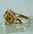 Nugget 70s Style Cluster Florentine Finish Statement Ring 9ct 9k Yellow Gold  - Size T