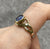 Synthetic Black Opal Bezel Set Twist Braid Ring 9ct 9k Yellow Gold  - Size P 1/2