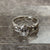 Oval & Pear Cut CZ Trilogy Ring 9ct 9k White Gold - Size L