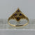 Purple CZ Ornate Four Stone Ring 9ct 9k Yellow Gold  - Size Q