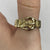 Belt Buckle Bark Finish Twist Ring 9ct 9k Yellow Gold  - Size V